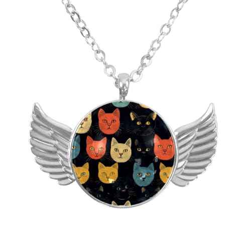 Luoweisi Engelsflügel-Halskette mit Weihnachts-Hirsch, Aluminiumlegierung, Schmuck, Geschenke für Männer und Frauen, Einheitsgröße, Aluminiumlegierung, Kein Edelstein von Luoweisi