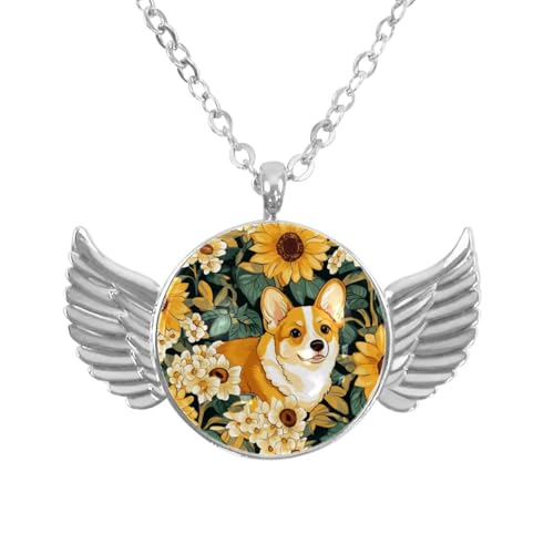 Luoweisi Engelsflügel-Halskette mit Weihnachts-Hirsch, Aluminiumlegierung, Schmuck, Geschenke für Männer und Frauen, Einheitsgröße, Aluminiumlegierung, Kein Edelstein von Luoweisi