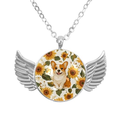 Luoweisi Engelsflügel-Halskette mit Weihnachts-Hirsch, Aluminiumlegierung, Schmuck, Geschenke für Männer und Frauen, Einheitsgröße, Aluminiumlegierung, Kein Edelstein von Luoweisi