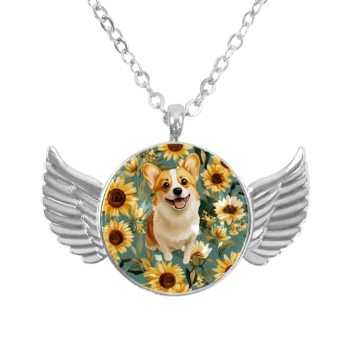 Luoweisi Engelsflügel-Halskette mit Weihnachts-Hirsch, Aluminiumlegierung, Schmuck, Geschenke für Männer und Frauen, Einheitsgröße, Aluminiumlegierung, Kein Edelstein von Luoweisi