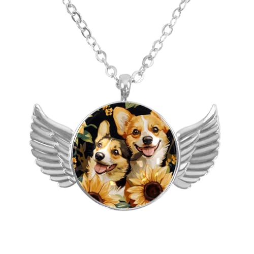 Luoweisi Engelsflügel-Halskette mit Weihnachts-Hirsch, Aluminiumlegierung, Schmuck, Geschenke für Männer und Frauen, Einheitsgröße, Aluminiumlegierung, Kein Edelstein von Luoweisi