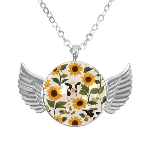 Luoweisi Engelsflügel-Halskette mit Weihnachts-Hirsch, Aluminiumlegierung, Schmuck, Geschenke für Männer und Frauen, Einheitsgröße, Aluminiumlegierung, Kein Edelstein von Luoweisi