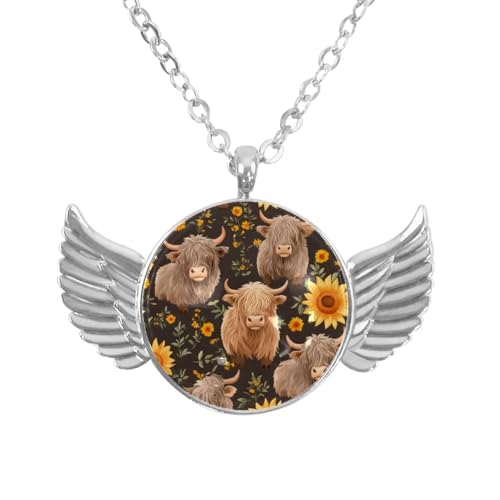 Luoweisi Engelsflügel-Halskette mit Weihnachts-Hirsch, Aluminiumlegierung, Schmuck, Geschenke für Männer und Frauen, Einheitsgröße, Aluminiumlegierung, Kein Edelstein von Luoweisi