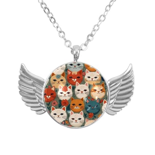 Luoweisi Engelsflügel-Halskette mit Weihnachts-Hirsch, Aluminiumlegierung, Schmuck, Geschenke für Männer und Frauen, Einheitsgröße, Aluminiumlegierung, Kein Edelstein von Luoweisi