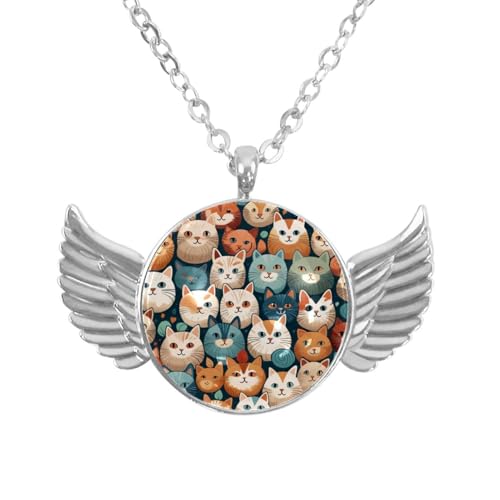 Luoweisi Engelsflügel-Halskette mit Weihnachts-Hirsch, Aluminiumlegierung, Schmuck, Geschenke für Männer und Frauen, Einheitsgröße, Aluminiumlegierung, Kein Edelstein von Luoweisi