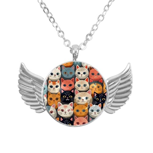 Luoweisi Engelsflügel-Halskette mit Weihnachts-Hirsch, Aluminiumlegierung, Schmuck, Geschenke für Männer und Frauen, Einheitsgröße, Aluminiumlegierung, Kein Edelstein von Luoweisi