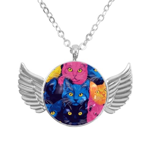 Luoweisi Engelsflügel-Halskette mit Weihnachts-Hirsch, Aluminiumlegierung, Schmuck, Geschenke für Männer und Frauen, Einheitsgröße, Aluminiumlegierung, Kein Edelstein von Luoweisi