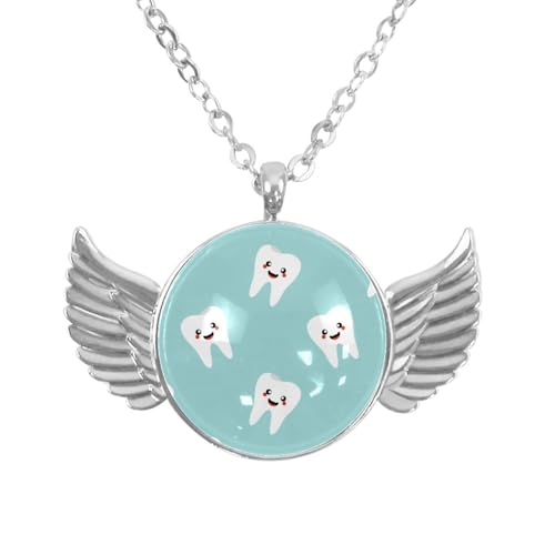 Luoweisi Engelsflügel-Halskette mit Weihnachts-Hirsch, Zinklegierung, Schmuck, Geschenke für Männer und Frauen, Einheitsgröße, Aluminiumlegierung, Kein Edelstein von Luoweisi