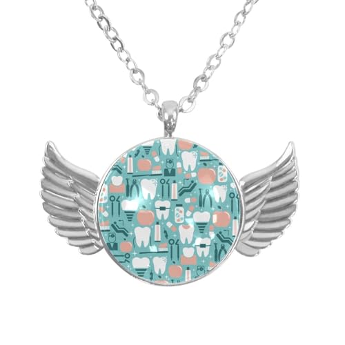 Luoweisi Engelsflügel-Halskette mit Weihnachts-Hirsch, Zinklegierung, Schmuck, Geschenke für Männer und Frauen, Einheitsgröße, Aluminiumlegierung, Kein Edelstein von Luoweisi