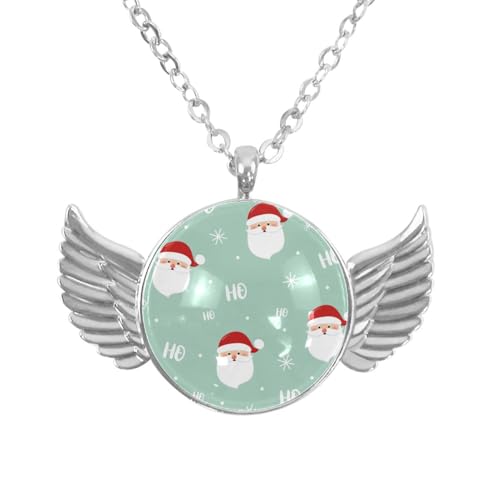Luoweisi Engelsflügel-Halskette mit Weihnachts-Hirsch, Zinklegierung, Schmuck, Geschenke für Männer und Frauen, Einheitsgröße, Aluminiumlegierung, Kein Edelstein von Luoweisi