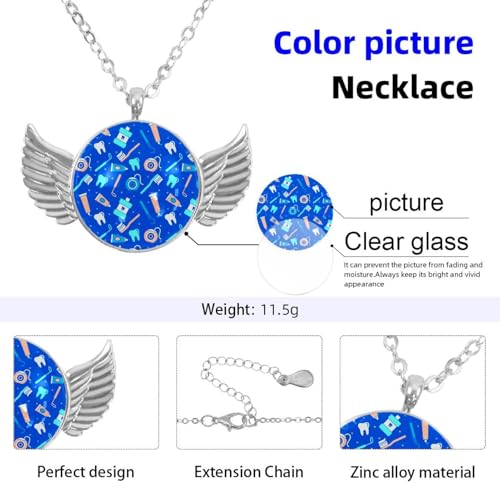 Luoweisi Engelsflügel-Halskette mit Weihnachts-Hirsch, Zinklegierung, Schmuck, Geschenke für Männer und Frauen, Einheitsgröße, Aluminiumlegierung, Kein Edelstein von Luoweisi