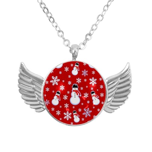Luoweisi Engelsflügel-Halskette mit Weihnachts-Hirsch, Zinklegierung, Schmuck, Geschenke für Männer und Frauen, Einheitsgröße, Aluminiumlegierung, Kein Edelstein von Luoweisi