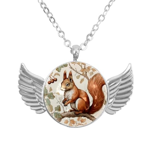 Luoweisi Engelsflügel-Halskette mit Weihnachts-Hirsch-Schneeflocken, Zinklegierung, Schmuck, Geschenke für Männer und Frauen, Einheitsgröße, Aluminiumlegierung, Kein Edelstein von Luoweisi