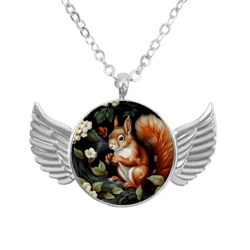 Luoweisi Engelsflügel-Halskette mit Weihnachts-Hirsch-Schneeflocken, Zinklegierung, Schmuck, Geschenke für Männer und Frauen, Einheitsgröße, Aluminiumlegierung, Kein Edelstein von Luoweisi