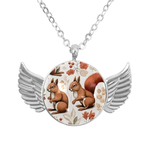 Luoweisi Engelsflügel-Halskette mit Weihnachts-Hirsch-Schneeflocken, Zinklegierung, Schmuck, Geschenke für Männer und Frauen, Einheitsgröße, Aluminiumlegierung, Kein Edelstein von Luoweisi