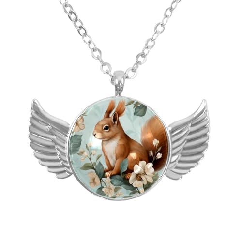 Luoweisi Engelsflügel-Halskette mit Weihnachts-Hirsch-Schneeflocken, Zinklegierung, Schmuck, Geschenke für Männer und Frauen, Einheitsgröße, Aluminiumlegierung, Kein Edelstein von Luoweisi