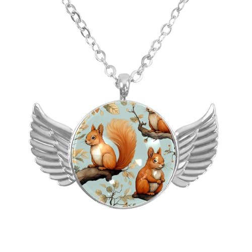 Luoweisi Engelsflügel-Halskette mit Weihnachts-Hirsch-Schneeflocken, Zinklegierung, Schmuck, Geschenke für Männer und Frauen, Einheitsgröße, Aluminiumlegierung, Kein Edelstein von Luoweisi