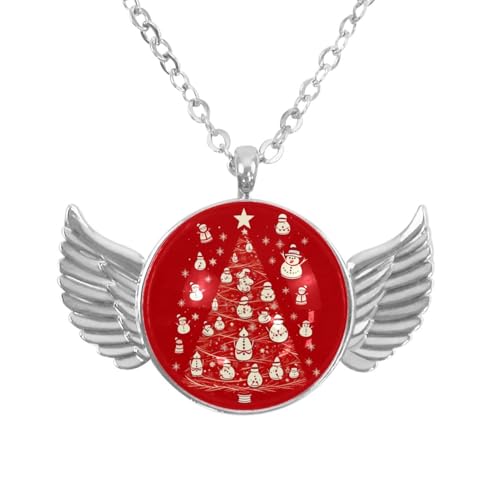 Luoweisi Engelsflügel-Halskette mit Weihnachts-Schneeflocken, Aluminiumlegierung, Schmuck, Geschenke für Männer und Frauen, Einheitsgröße, Aluminiumlegierung, Kein Edelstein von Luoweisi