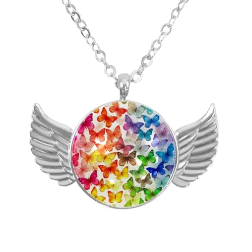 Luoweisi Engelsflügel-Halskette mit Weihnachts-Schneeflocken, Aluminiumlegierung, Schmuck, Geschenke für Männer und Frauen, Einheitsgröße, Aluminiumlegierung, Kein Edelstein von Luoweisi