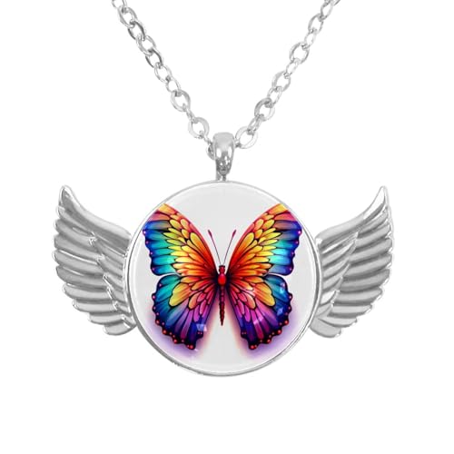 Luoweisi Engelsflügel-Halskette mit Weihnachts-Schneeflocken, Aluminiumlegierung, Schmuck, Geschenke für Männer und Frauen, Einheitsgröße, Aluminiumlegierung, Kein Edelstein von Luoweisi