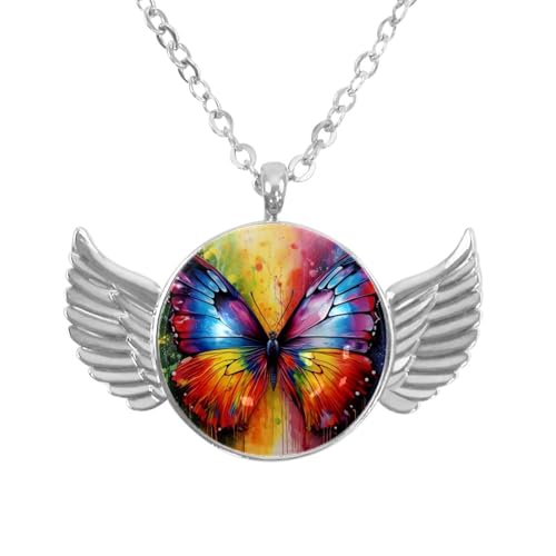 Luoweisi Engelsflügel-Halskette mit Weihnachts-Schneeflocken, Aluminiumlegierung, Schmuck, Geschenke für Männer und Frauen, Einheitsgröße, Aluminiumlegierung, Kein Edelstein von Luoweisi