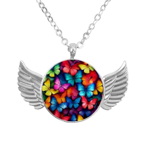 Luoweisi Engelsflügel-Halskette mit Weihnachts-Schneeflocken, Aluminiumlegierung, Schmuck, Geschenke für Männer und Frauen, Einheitsgröße, Aluminiumlegierung, Kein Edelstein von Luoweisi