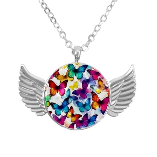 Luoweisi Engelsflügel-Halskette mit Weihnachts-Schneeflocken, Aluminiumlegierung, Schmuck, Geschenke für Männer und Frauen, Einheitsgröße, Aluminiumlegierung, Kein Edelstein von Luoweisi