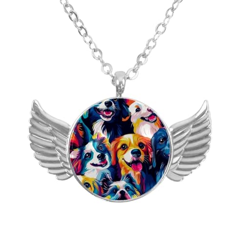 Luoweisi Engelsflügel-Halskette mit Weihnachts-Schneemann, Aluminiumlegierung, Schmuck, Geschenke für Männer und Frauen, Einheitsgröße, Aluminiumlegierung, Kein Edelstein von Luoweisi