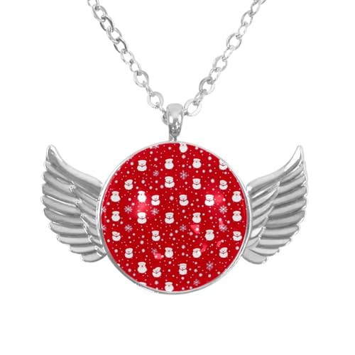 Luoweisi Engelsflügel-Halskette mit Weihnachts-Schneemann, Aluminiumlegierung, Schmuck, Geschenke für Männer und Frauen, Einheitsgröße, Aluminiumlegierung, Kein Edelstein von Luoweisi