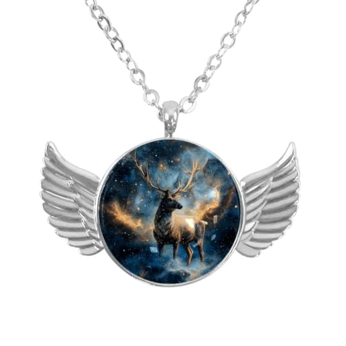 Luoweisi Engelsflügel-Halskette mit Weihnachts-Schneemann, Aluminiumlegierung, Schmuck, Geschenke für Männer und Frauen, Einheitsgröße, Aluminiumlegierung, Kein Edelstein von Luoweisi