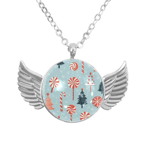 Luoweisi Engelsflügel-Halskette mit Weihnachts-Schneemann, Aluminiumlegierung, Schmuck, Geschenke für Männer und Frauen, Einheitsgröße, Aluminiumlegierung, Kein Edelstein von Luoweisi