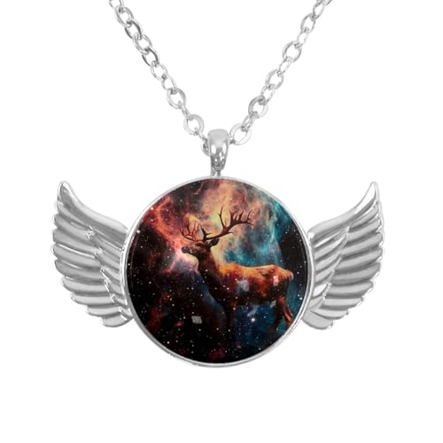 Luoweisi Engelsflügel-Halskette mit Weihnachts-Schneemann, Aluminiumlegierung, Schmuck, Geschenke für Männer und Frauen, Einheitsgröße, Aluminiumlegierung, Kein Edelstein von Luoweisi