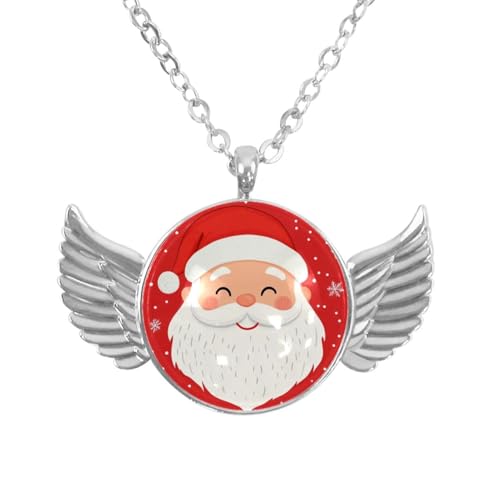 Luoweisi Engelsflügel-Halskette mit Weihnachts-Schneemann, Aluminiumlegierung, Schmuck, Geschenke für Männer und Frauen, Einheitsgröße, Aluminiumlegierung, Kein Edelstein von Luoweisi