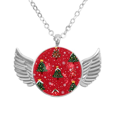 Luoweisi Engelsflügel-Halskette mit Weihnachts-Schneemann, Aluminiumlegierung, Schmuck, Geschenke für Männer und Frauen, Einheitsgröße, Aluminiumlegierung, Kein Edelstein von Luoweisi