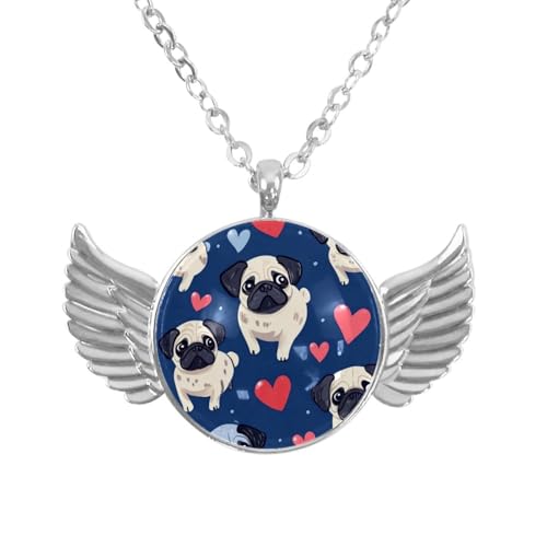 Luoweisi Engelsflügel-Halskette mit Weihnachts-Schneemann, Aluminiumlegierung, Schmuck, Geschenke für Männer und Frauen, Einheitsgröße, Aluminiumlegierung, Kein Edelstein von Luoweisi