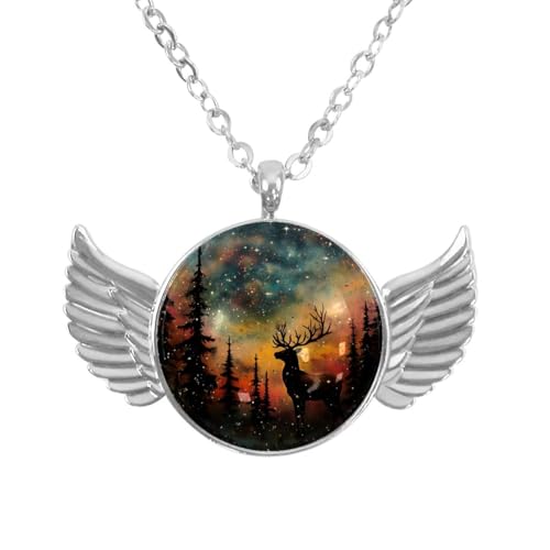 Luoweisi Engelsflügel-Halskette mit Weihnachts-Schneemann, Aluminiumlegierung, Schmuck, Geschenke für Männer und Frauen, Einheitsgröße, Aluminiumlegierung, Kein Edelstein von Luoweisi
