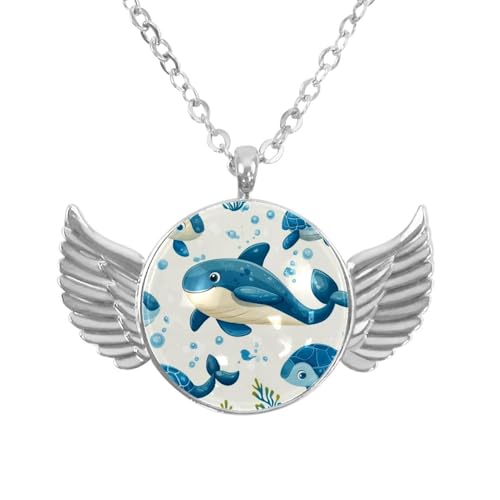 Luoweisi Engelsflügel-Halskette mit Weihnachts-Schneemann, Aluminiumlegierung, Schmuck, Geschenke für Männer und Frauen, Einheitsgröße, Aluminiumlegierung, Kein Edelstein von Luoweisi