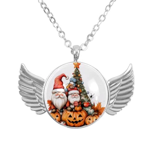 Luoweisi Engelsflügel-Halskette mit Weihnachts-Schneemann, Aluminiumlegierung, Schmuck, Geschenke für Männer und Frauen, Einheitsgröße, Aluminiumlegierung, Kein Edelstein von Luoweisi