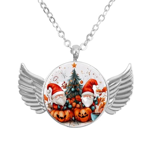 Luoweisi Engelsflügel-Halskette mit Weihnachts-Schneemann, Aluminiumlegierung, Schmuck, Geschenke für Männer und Frauen, Einheitsgröße, Aluminiumlegierung, Kein Edelstein von Luoweisi