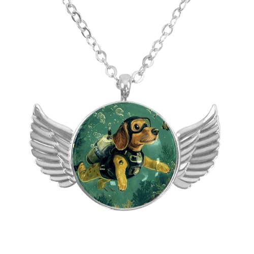 Luoweisi Engelsflügel-Halskette mit Weihnachts-Schneemann, Aluminiumlegierung, Schmuck, Geschenke für Männer und Frauen, Einheitsgröße, Aluminiumlegierung, Kein Edelstein von Luoweisi