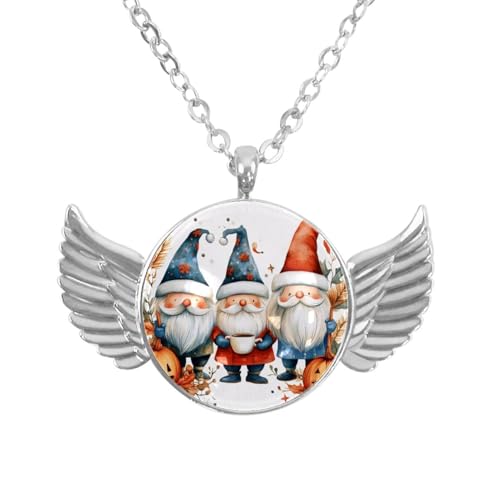 Luoweisi Engelsflügel-Halskette mit Weihnachts-Schneemann, Aluminiumlegierung, Schmuck, Geschenke für Männer und Frauen, Einheitsgröße, Aluminiumlegierung, Kein Edelstein von Luoweisi