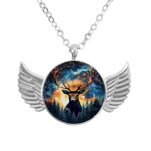 Luoweisi Engelsflügel-Halskette mit Weihnachts-Schneemann, Aluminiumlegierung, Schmuck, Geschenke für Männer und Frauen, Einheitsgröße, Aluminiumlegierung, Kein Edelstein von Luoweisi
