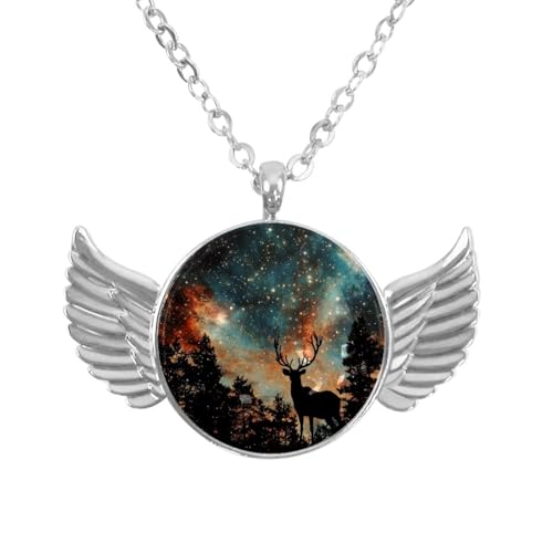 Luoweisi Engelsflügel-Halskette mit Weihnachts-Schneemann, Aluminiumlegierung, Schmuck, Geschenke für Männer und Frauen, Einheitsgröße, Aluminiumlegierung, Kein Edelstein von Luoweisi