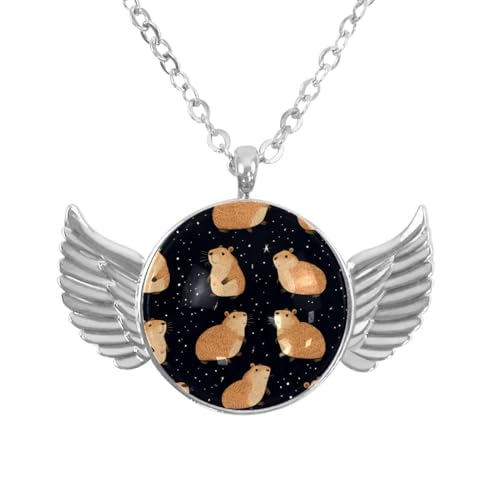 Luoweisi Engelsflügel-Halskette mit Weihnachts-Schneemann, Aluminiumlegierung, Schmuck, Geschenke für Männer und Frauen, Einheitsgröße, Aluminiumlegierung, Kein Edelstein von Luoweisi