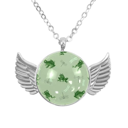 Luoweisi Engelsflügel-Halskette mit lustigen Dinosaurier-Palmen, Zinklegierung, Schmuck, Geschenke für Männer und Frauen, Einheitsgröße, Aluminiumlegierung, Kein Edelstein von Luoweisi