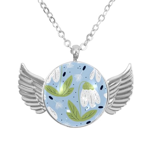 Luoweisi Engelsflügel-Halskette mit lustigen Dinosaurier-Palmen, Zinklegierung, Schmuck, Geschenke für Männer und Frauen, Einheitsgröße, Aluminiumlegierung, Kein Edelstein von Luoweisi