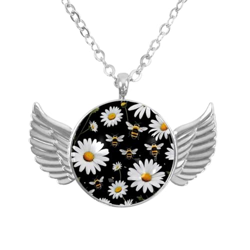 Luoweisi Engelsflügel-Halskette mit neonfarbenen Dinosauriern, Zinklegierung, Schmuck, Geschenke für Männer und Frauen, Einheitsgröße, Aluminiumlegierung, Kein Edelstein von Luoweisi