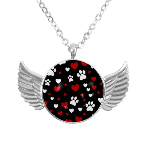 Luoweisi Engelsflügel-Halskette mit neonfarbenen Dinosauriern, Zinklegierung, Schmuck, Geschenke für Männer und Frauen, Einheitsgröße, Aluminiumlegierung, Kein Edelstein von Luoweisi