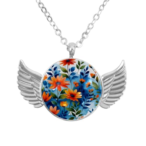Luoweisi Engelsflügel-Halskette mit niedlichem Krabbenmuster, Zinklegierung, Schmuck, Geschenke für Männer und Frauen, Einheitsgröße, Aluminiumlegierung, Kein Edelstein von Luoweisi