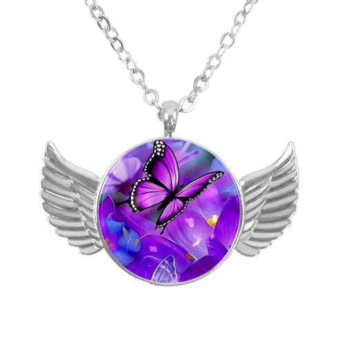 Luoweisi Engelsflügel-Halskette mit süßem Dinosaurier, Zinklegierung, Schmuck, Geschenke für Männer und Frauen, Einheitsgröße, Aluminiumlegierung, Kein Edelstein von Luoweisi